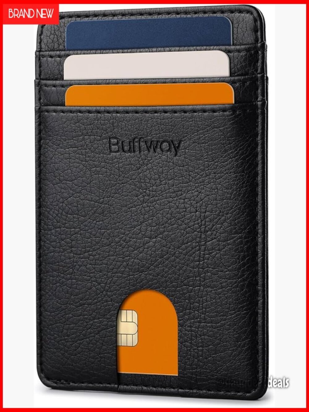 Slim RFID Blocking Leather Wallet Minimalist Front Pocket Travel Card Holder